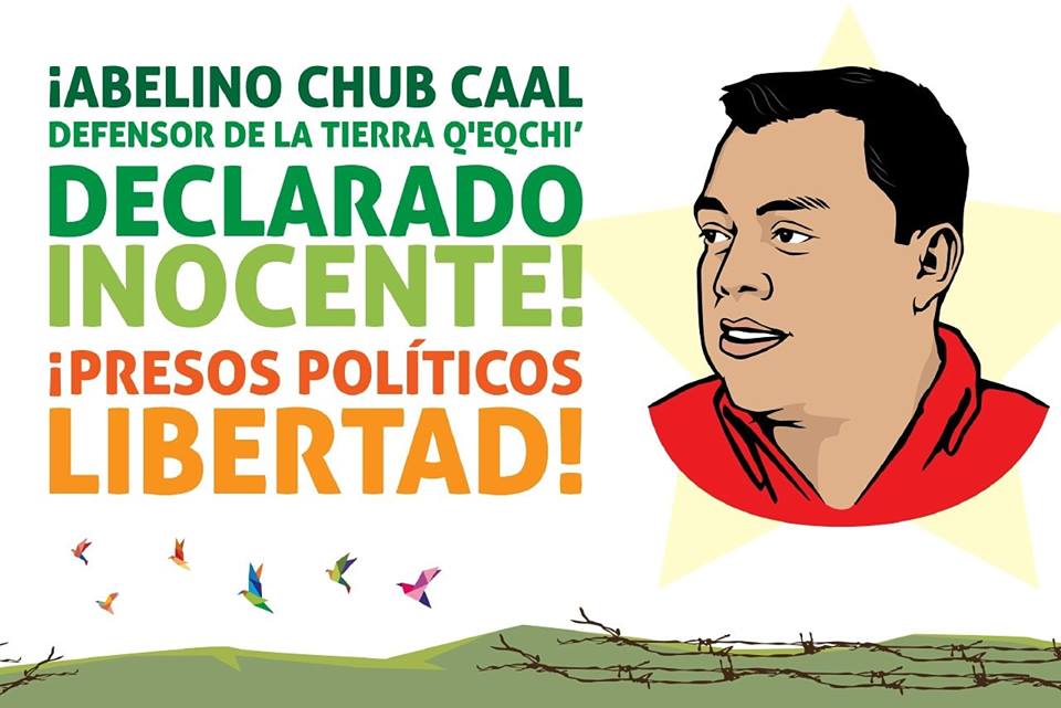 Abelino Chub Caal recupera su libertad